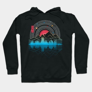 Shimmy Music Sky Space Outdoor Mountain Lineart Hoodie